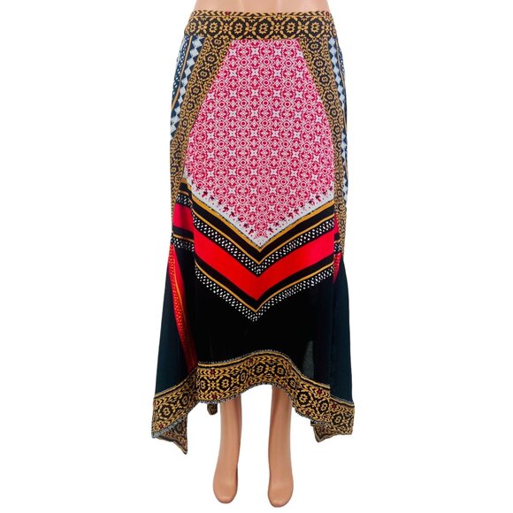 NWT Free People Bohemian Patchwork Handkerchief Hem Midi Skirt - Picture 14 of 16